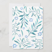 Waterverf Botanische Star van David Bar Bat Mitzva Kaart (Achterkant)