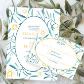 Waterverf Botanische Star van David Bar Bat Mitzva Kaart