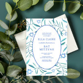 Waterverf Botanische Star van David Bar Bat Mitzva Kaart