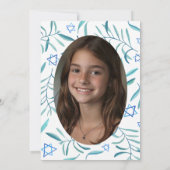 Waterverf botanische ster bar bat mitswa foto kaart (Achterkant)