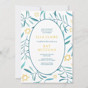 Waterverf botanische ster bar bat mitswa foto kaart