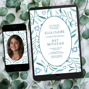 Waterverf botanische ster bar bat mitswa foto kaart