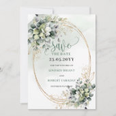 Waterverf Botanische Stof Groen Save The Date (Voorkant)