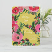 Waterverf Botanische stoffen Anemone Yellow Wedden Kaart (Staand voorkant)