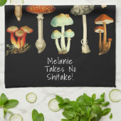 Waterverf  Botanische Toadstools Funny Pun Theedoek (Gevouwen)