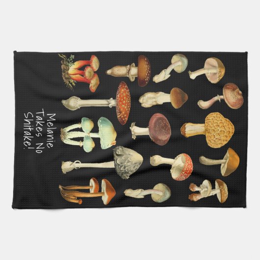 Waterverf  Botanische Toadstools Funny Pun Theedoek (Horizontaal)