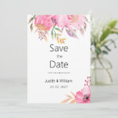 Waterverf botanische tuin bloemen Save the Date Kaart (Staand voorkant)
