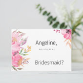 Waterverf botanische tuin bloemenbruidsmeisje kaart (Staand voorkant)