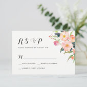 Waterverf botanische tuinen Floral RSVP respons (Staand voorkant)