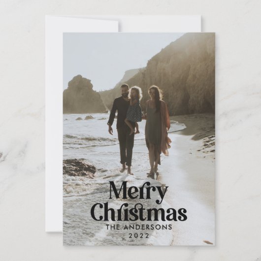 Waterverf botanische typografie feestdagenkaart (Voorkant)