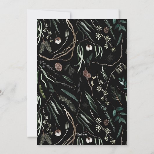 Waterverf botanische typografie feestdagenkaart (Achterkant)