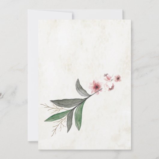 Waterverf Botanische uitnodiging tot weddenschap r (Achterkant)