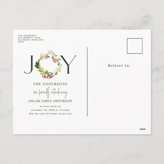 Waterverf botanische vakantie aankondiging (Achterkant)