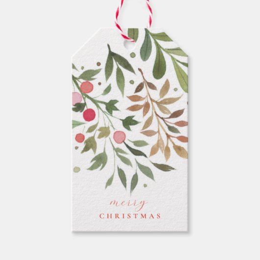 Waterverf botanische vakantie cadeaulabel (Voorkant)