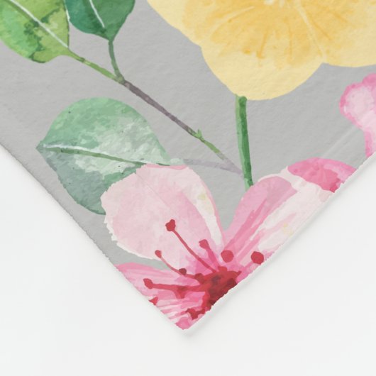 Waterverf Botanische ventilator Fleece Deken (Hoek)