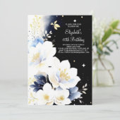 Waterverf Botanische Verrassing 40e Verjaardag Kaart (Staand voorkant)