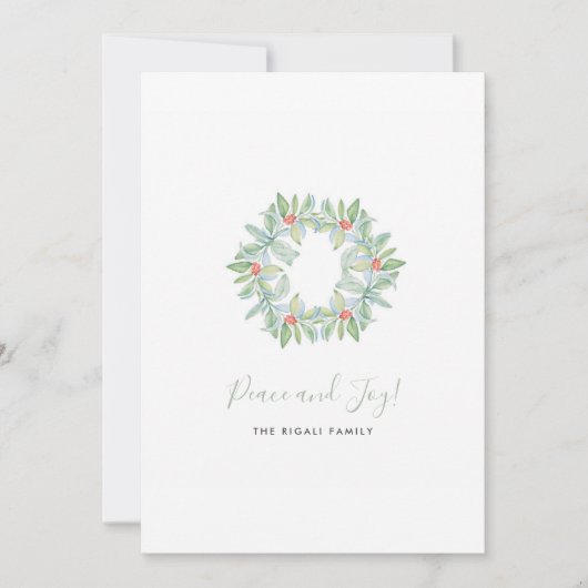 Waterverf Botanische weeën en Berries Feestdagenkaart (Voorkant)