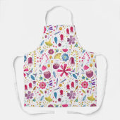 Waterverf Botanische Wildbloemkunst Schort (Voorkant)