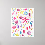 Waterverf Botanische wilde bloem Hedgerow schilder Canvas Afdruk (Voorkant)