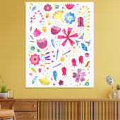 Waterverf Botanische wilde bloem Hedgerow schilder Canvas Afdruk (Insitu (Woonkamer))