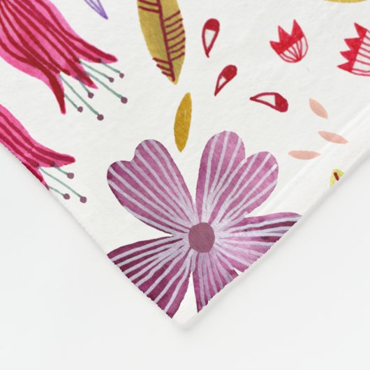 Waterverf Botanische wilde bloem Hedgerow schilder Fleece Deken (Hoek)