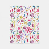 Waterverf Botanische wilde bloem Hedgerow schilder Fleece Deken (Voorkant)