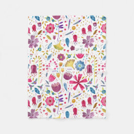 Waterverf Botanische wilde bloem Hedgerow schilder Fleece Deken