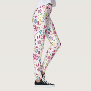 Waterverf Botanische wilde bloem Hedgerow schilder Leggings