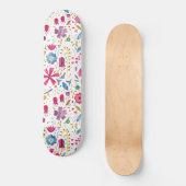 Waterverf Botanische wilde bloem Hedgerow schilder Persoonlijk Skateboard (Voorkant)