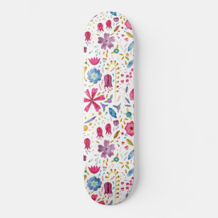 Waterverf Botanische wilde bloem Hedgerow schilder Persoonlijk Skateboard