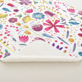 Waterverf Botanische wilde bloem Hedgerow schilder Sherpa Deken (3/4)