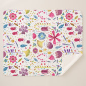 Waterverf Botanische wilde bloem Hedgerow schilder Sherpa Deken (Voorkant (horizontaal))