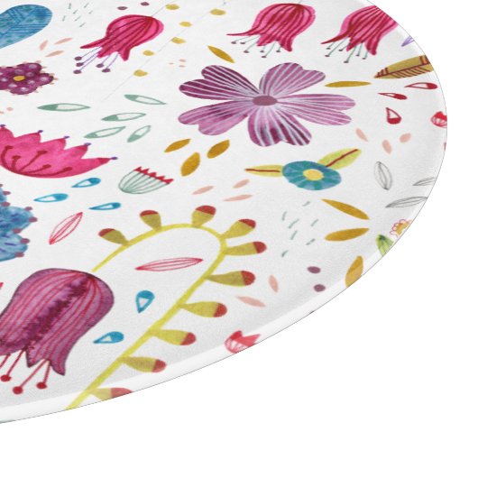 Waterverf Botanische wilde bloem Hedgerow schilder Snijplank (Hoek)