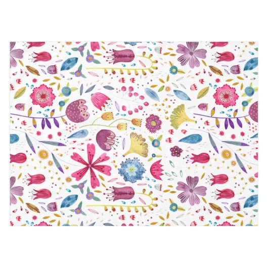 Waterverf Botanische wilde bloem Hedgerow schilder Tafelkleed (Voorkant (Horizontaal))