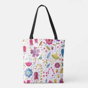 Waterverf Botanische wilde bloem Hedgerow Tote Bag