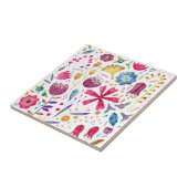 Waterverf Botanische wilde bloem Tegeltje (Zijkant)