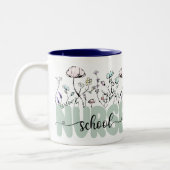 Waterverf Botanische Wilde Bloemen School Verpleeg Tweekleurige Koffiemok (Links)