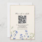 Waterverf Botanische Wildflower & QR Code Wedding Kaart (Achterkant)