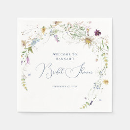 Waterverf Botanische Wildflower Vrijgezellenfeest Servet