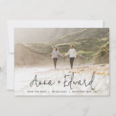 Waterverf botanische zwarte foto S Save The Date (Voorkant)