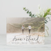 Waterverf botanische zwarte foto S Save The Date (Staand voorkant)