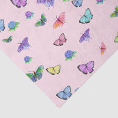 Waterverf botervliegen met hydrangeas tissuepapier (Detail)