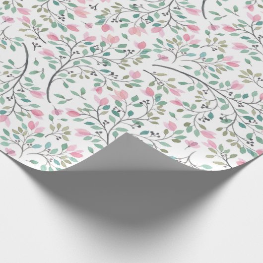 Waterverf Bougainvillea Cadeaupapier (Hoek)