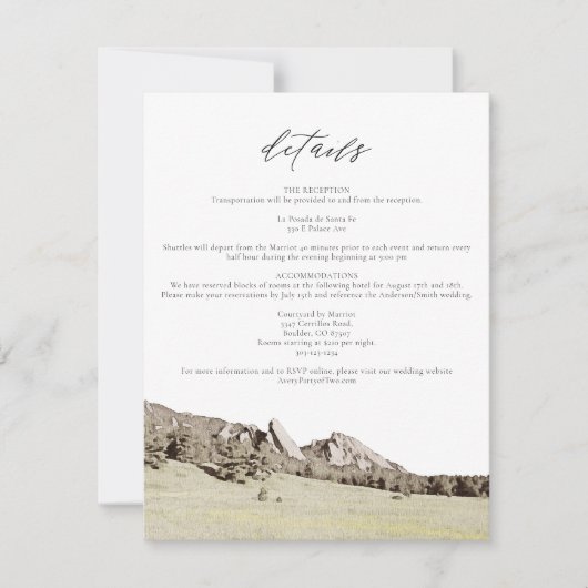 Waterverf Boulder Colorado Flatirons - Kaart (Voorkant)