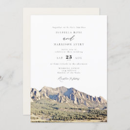 Waterverf Boulder Colorado Flatirons Wedding Kaart