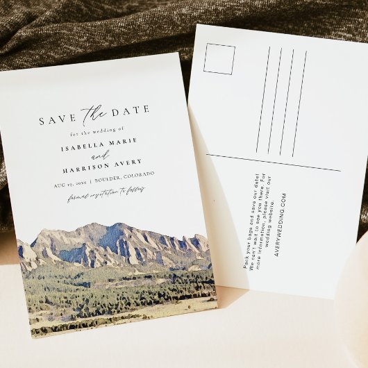 Waterverf Boulder Colorado sparen de Datum Briefkaart