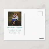 Waterverf Bouquet bespaart de datum van het huweli Briefkaart (Achterkant)