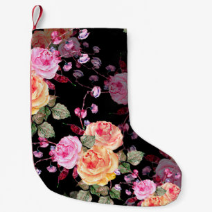 Waterverf bouquet bloemen met bloemen kleine kerstsok