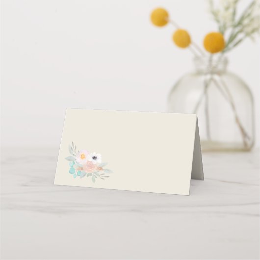 Waterverf Bouquet, bordjes Plaatskaartje (Voorkant)