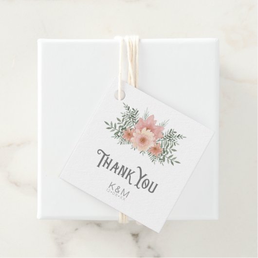 Waterverf Bouquet Dank u Blush ID654 Bedankjes Labels (In situ)